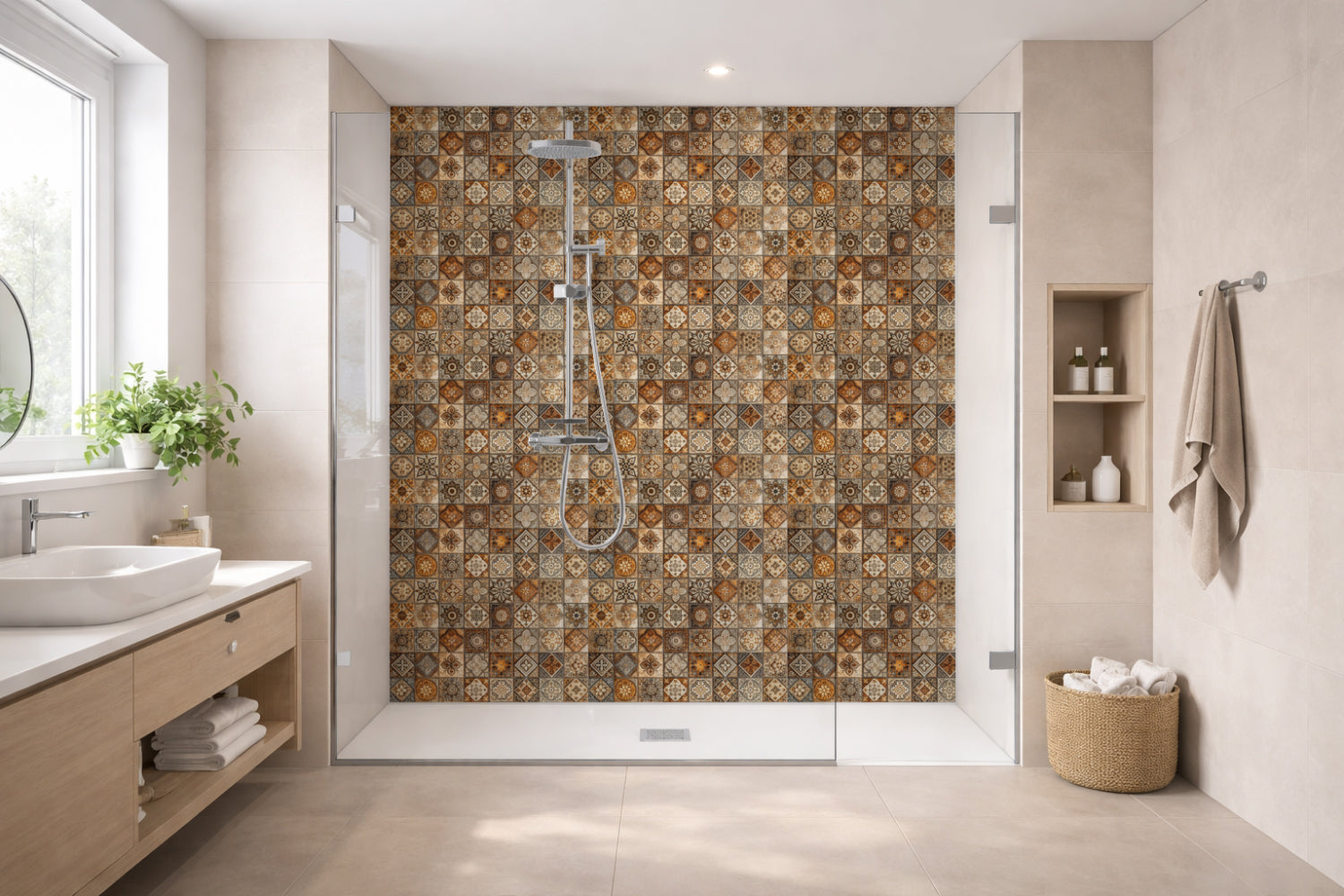 Toilettenrückwand Patchwork