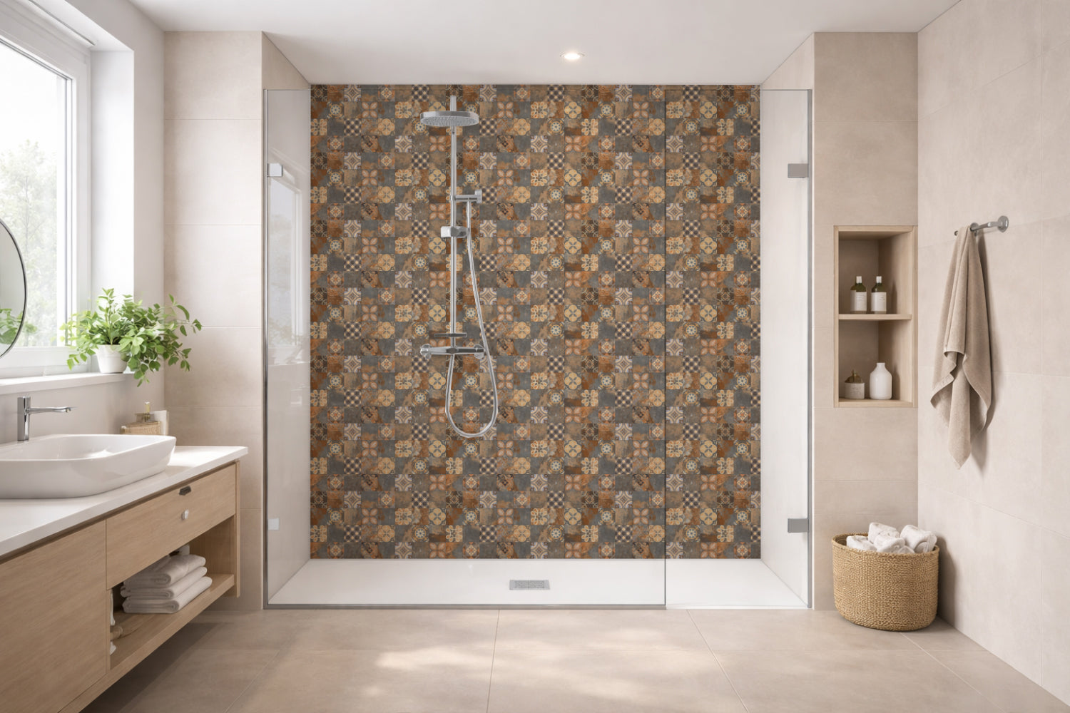 Toilettenrückwand Patchwork