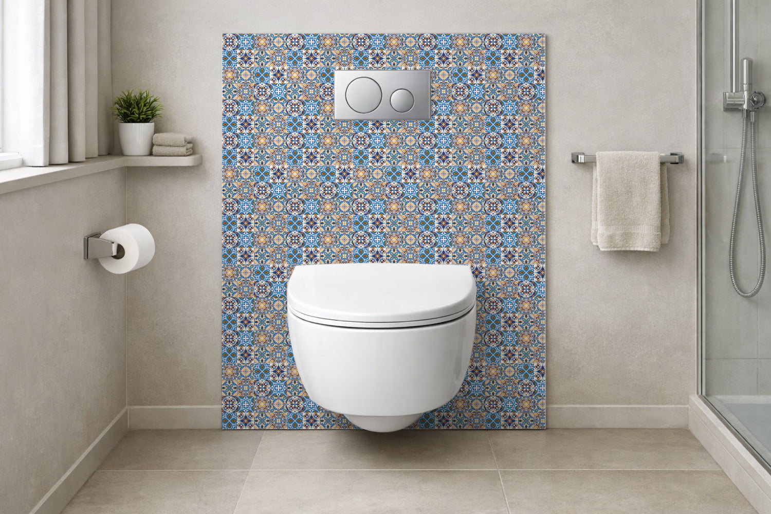 Toilettenrückwand Patchwork