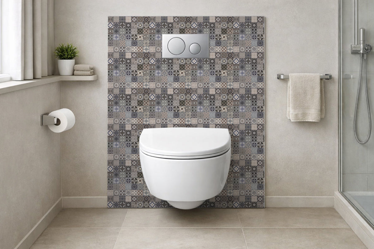 Toilettenrückwand Patchwork