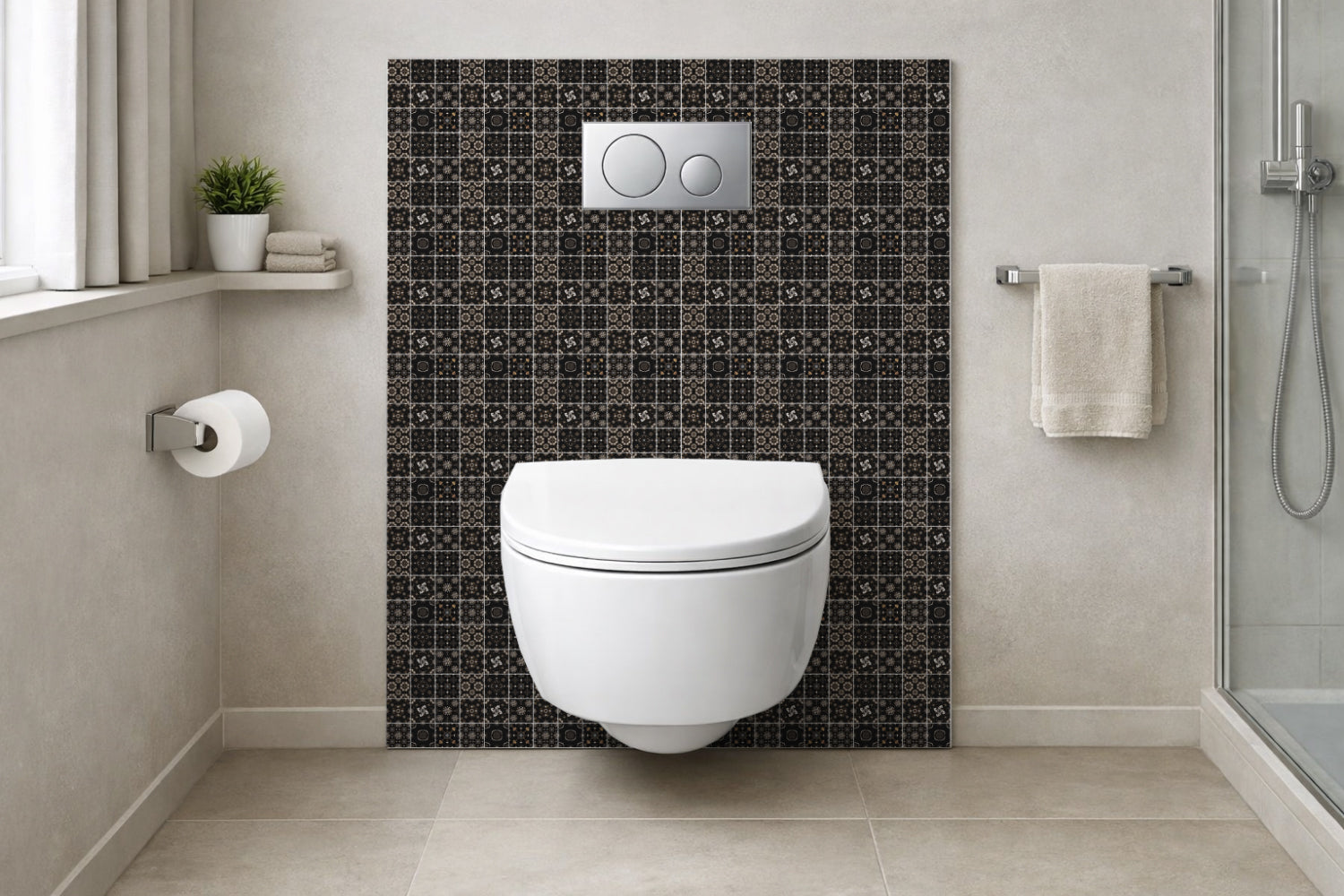 Toilettenrückwand Patchwork