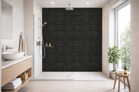 Toilettenrückwand Steinoptik