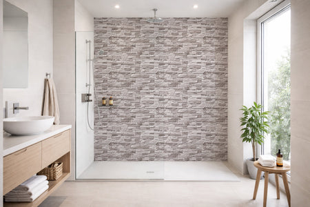 Toilettenrückwand Steinoptik