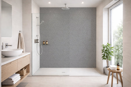 Toilettenrückwand Steinoptik