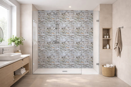 Toilettenrückwand Steinoptik