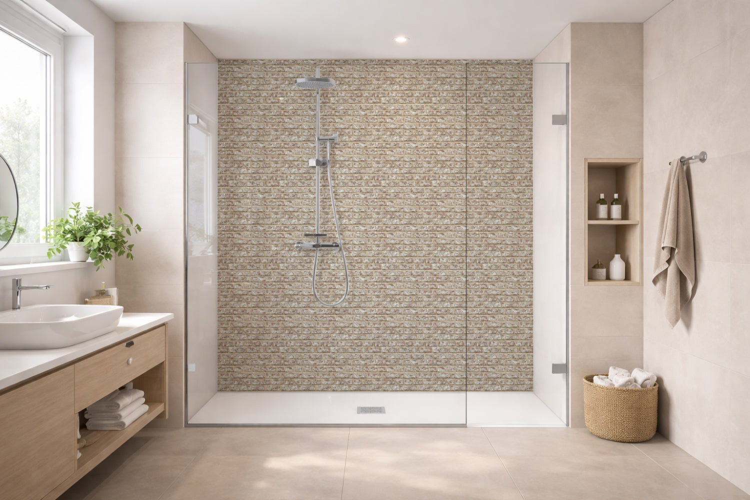 Toilettenrückwand Steinoptik