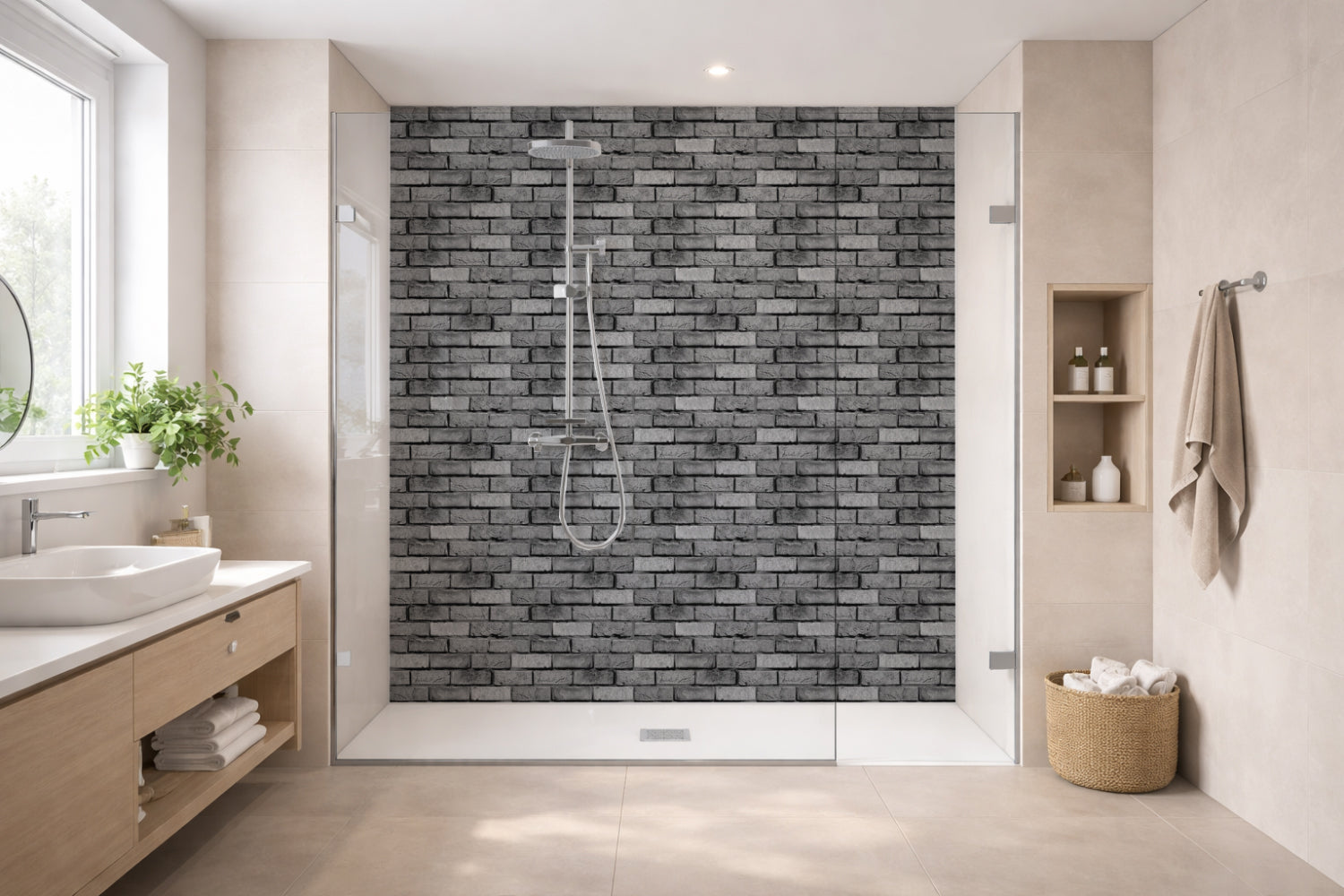 Toilettenrückwand Steinoptik