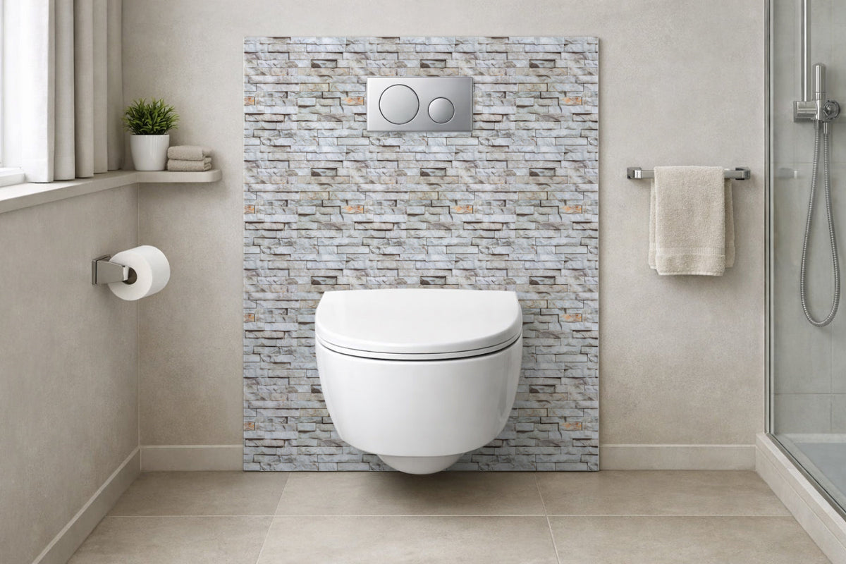 Toilettenrückwand Steinoptik
