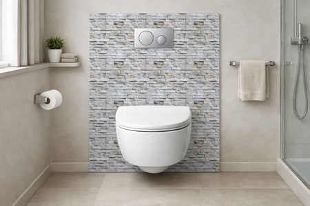 Toilettenrückwand Steinoptik