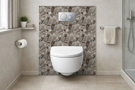 Toilettenrückwand Steinoptik