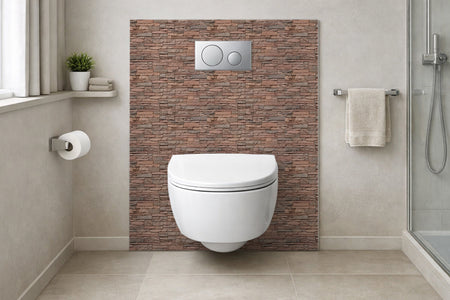 Toilettenrückwand Steinoptik