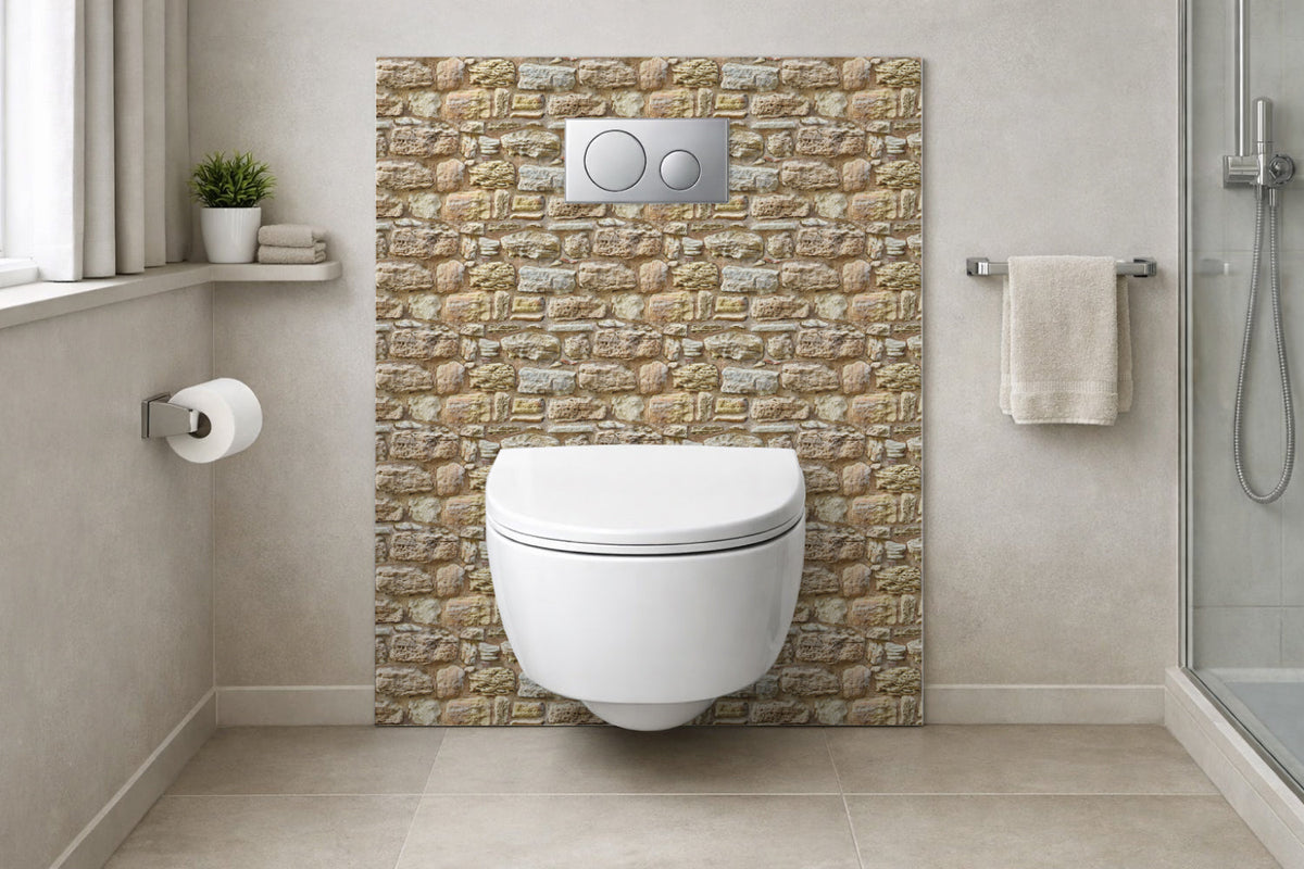 Toilettenrückwand Steinoptik