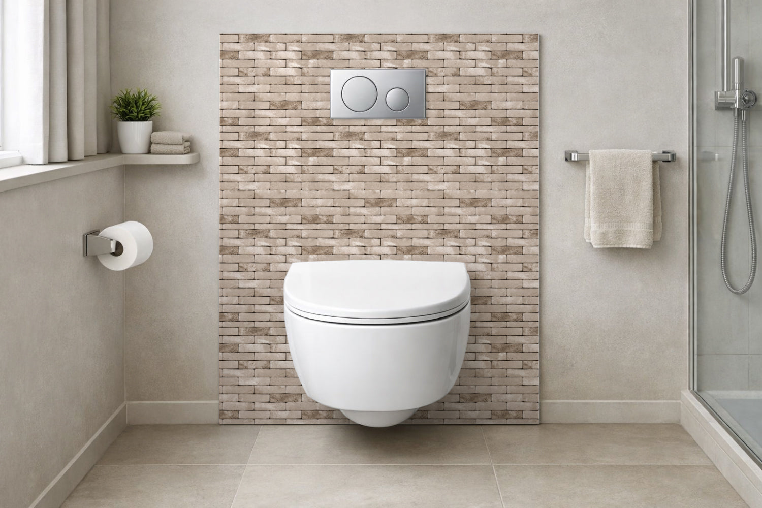 Toilettenrückwand Steinoptik
