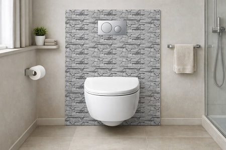 Toilettenrückwand Steinoptik