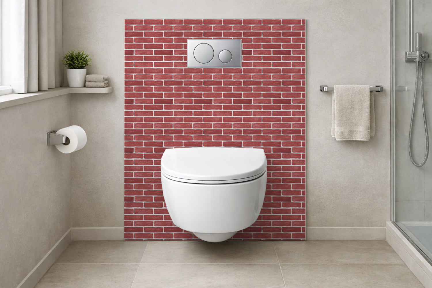 Toilettenrückwand Steinoptik