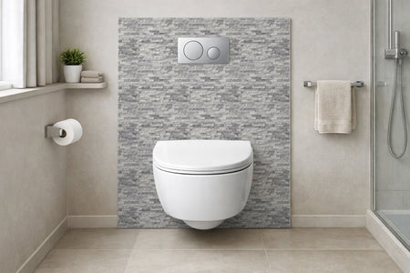 Toilettenrückwand Steinoptik
