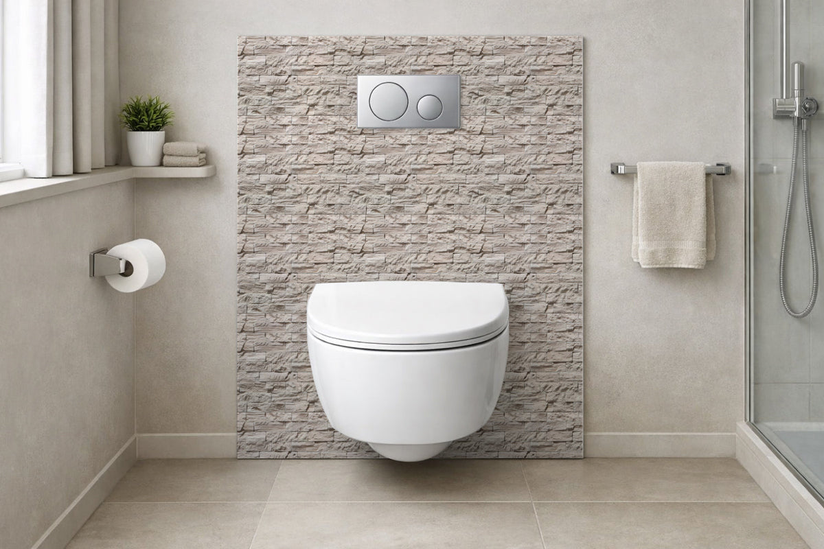 Toilettenrückwand Steinoptik