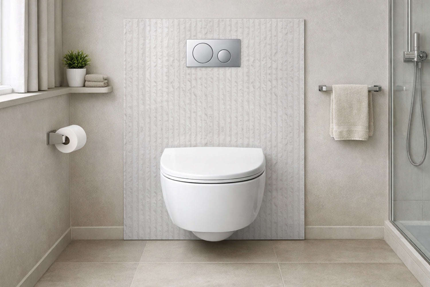 Toilettenrückwand Steinoptik