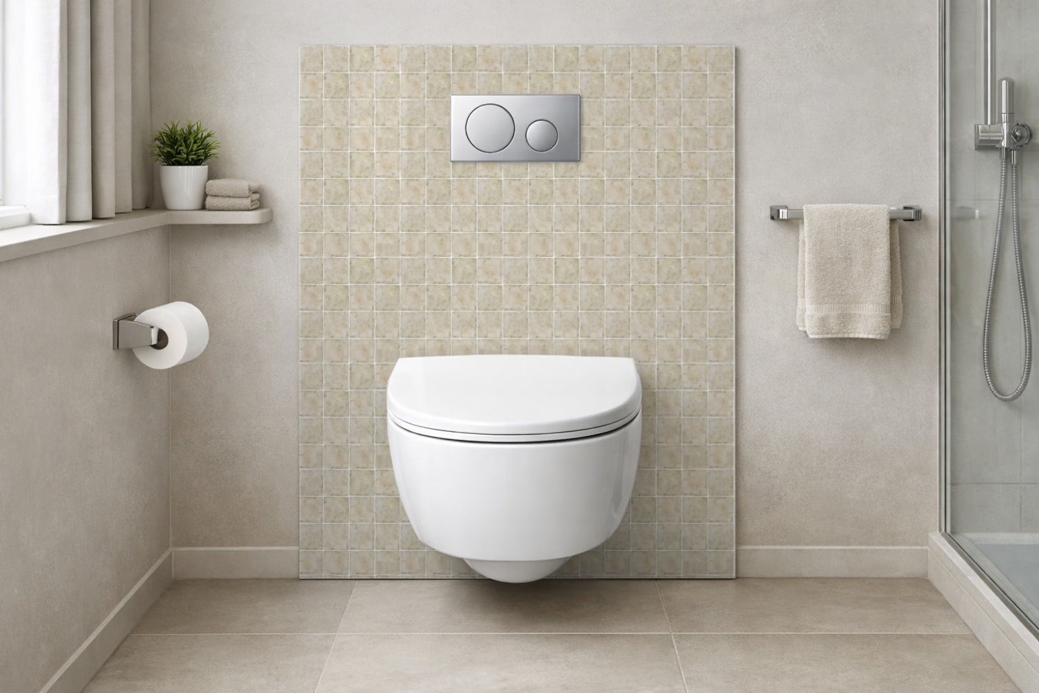 Toilettenrückwand Steinoptik