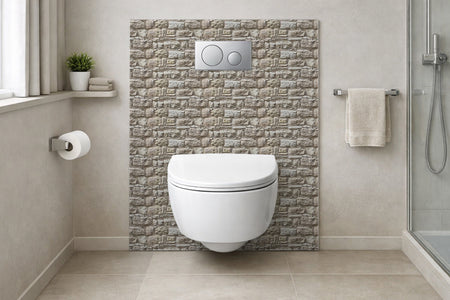 Toilettenrückwand Steinoptik