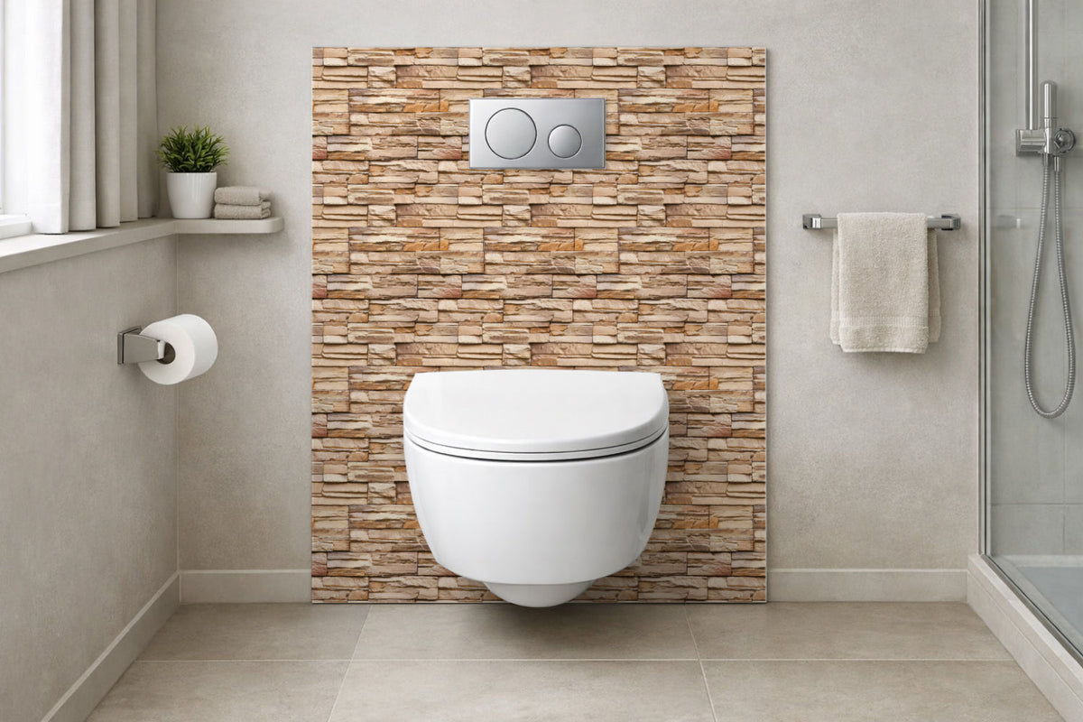 Toilettenrückwand Steinoptik
