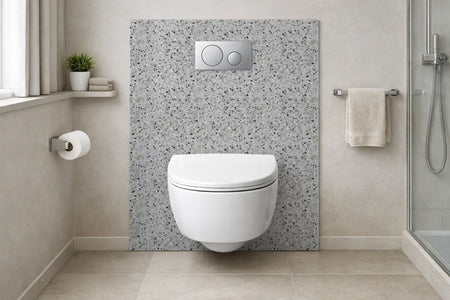 Toilettenrückwand Steinoptik