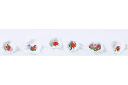 Küchenrückwand Erdbeeren Milch Splash