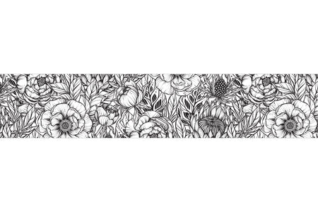 Küchenrückwand Blumen Schwarz Weiß