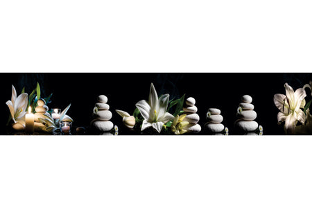 Küchenrückwand Spa mit Lilien und Kerzen