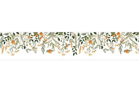 Küchenrückwand Blätter und Blüten Aquarellstil