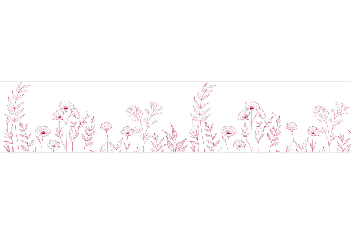 Küchenrückwand Line Art Blumenmotiv