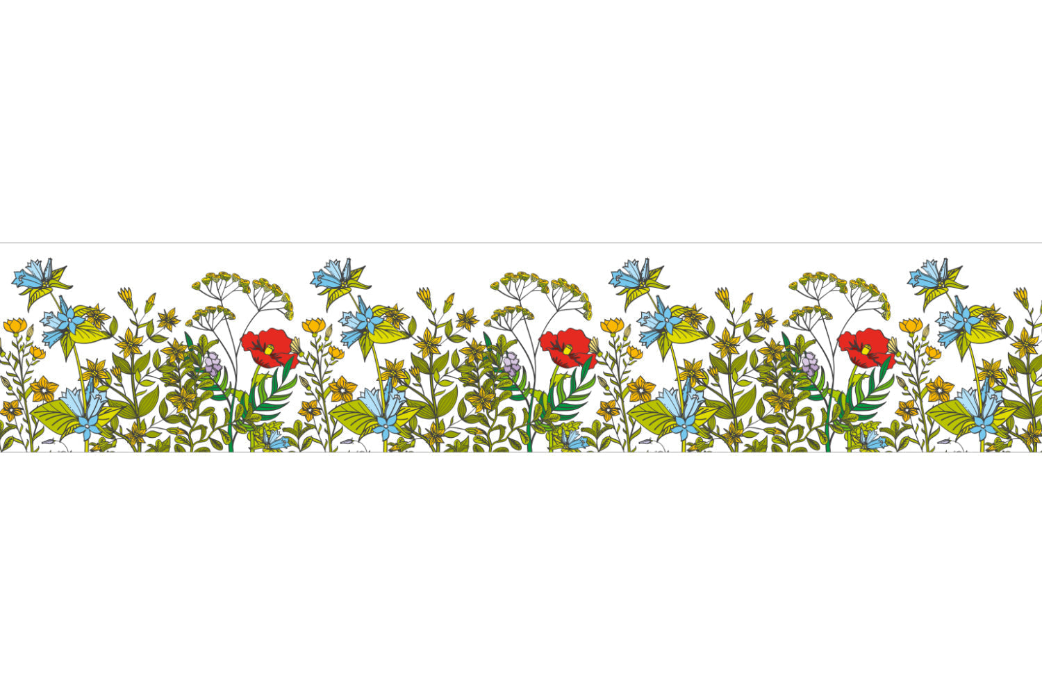 Küchenrückwand Illustratives Blumenmuster