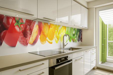 Küchenrückwand Buntes Obst & Gemüse