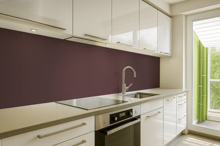 Spritzschutz Küche Einfarbig RAL 3007 Schwarzrot