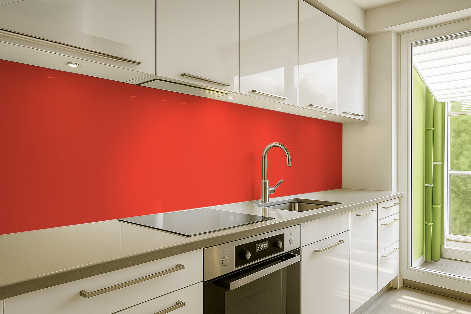 Küchenrückwand Einfarbig RAL 3028 Reinrot