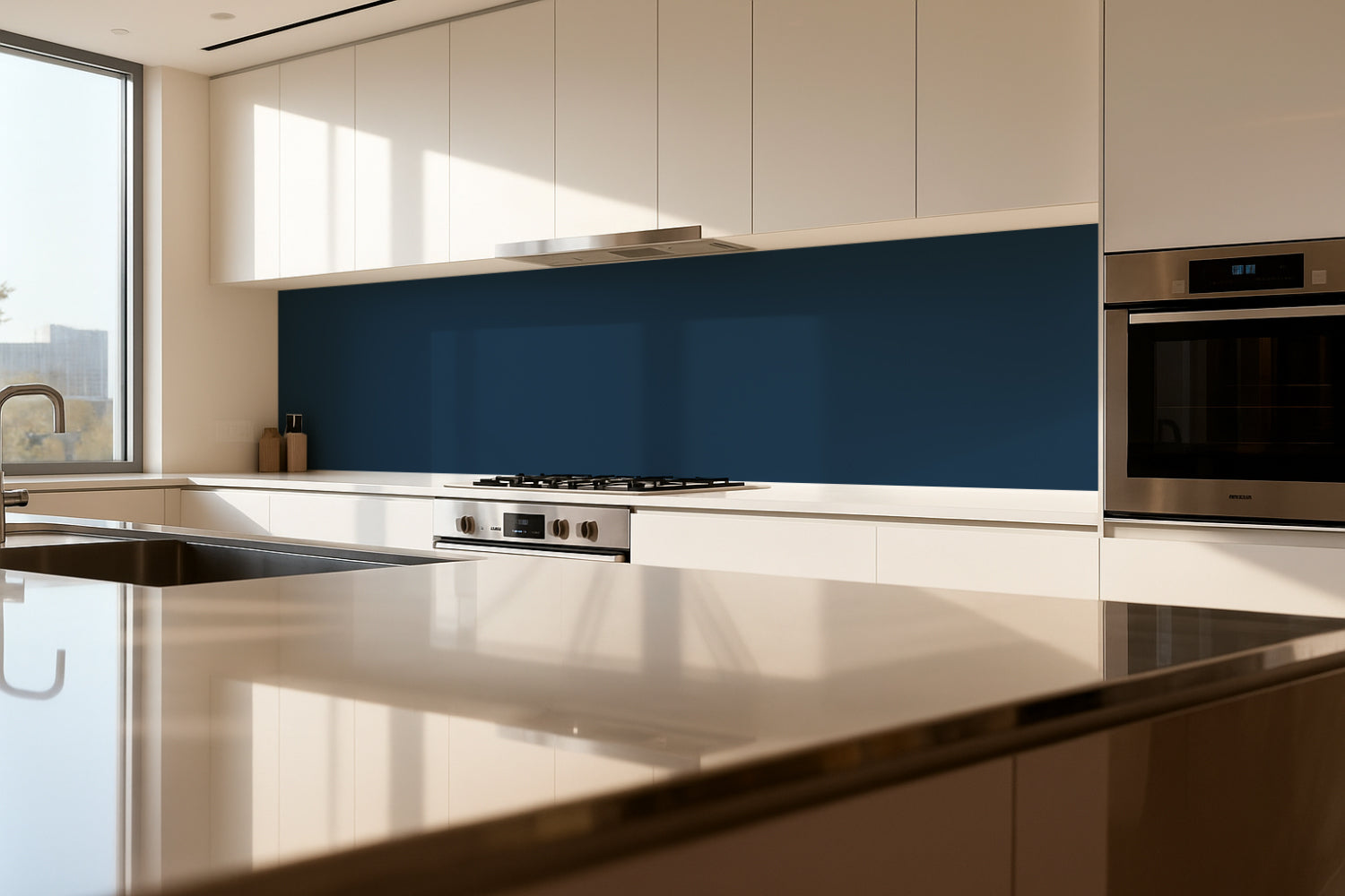 Spritzschutz Küche Einfarbig RAL 5009 Azurblau