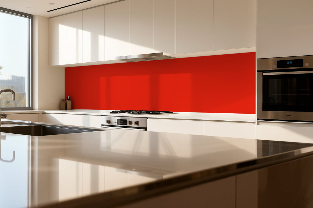 Küchenrückwand Einfarbig RAL 3028 Reinrot