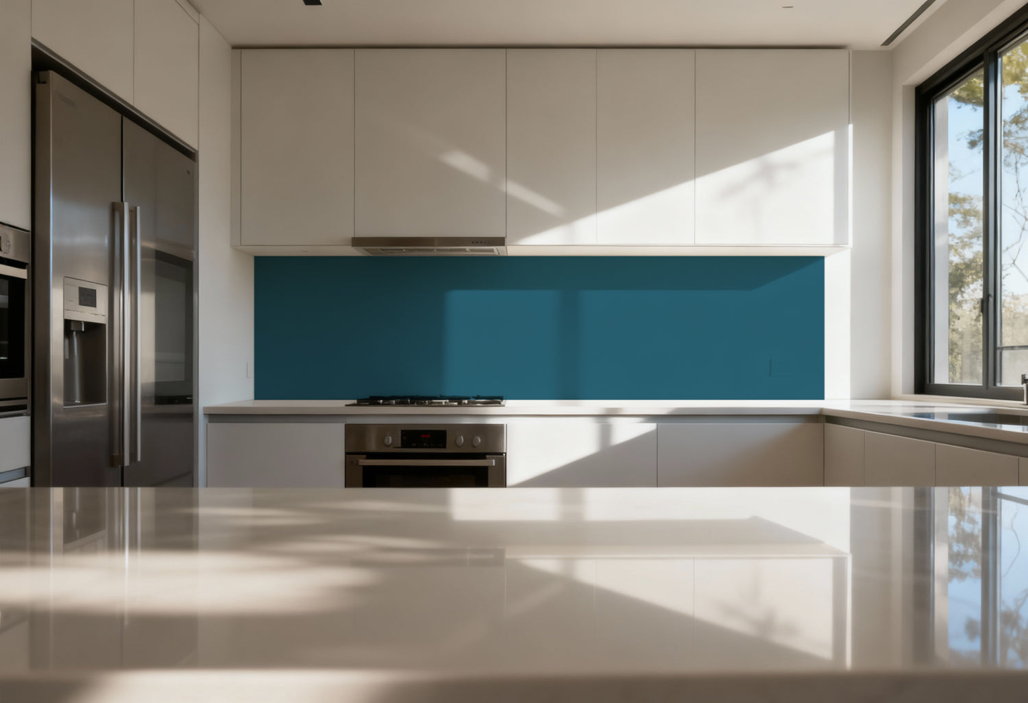Küchenrückwand Einfarbig RAL 5025 Perlenzianblau