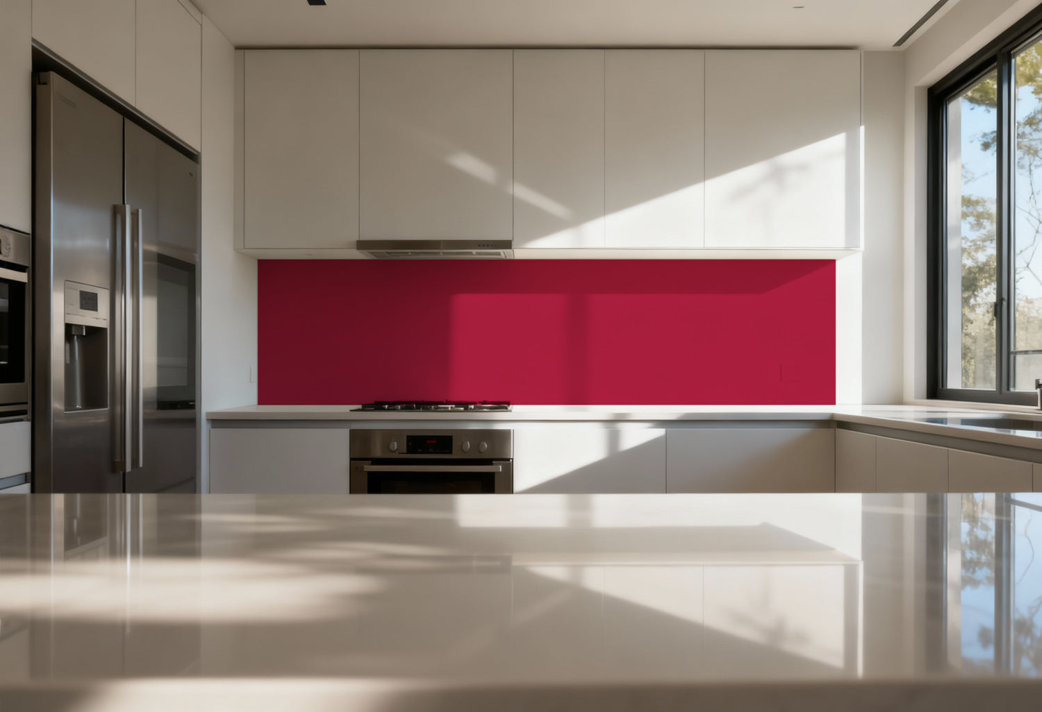Küchenrückwand Einfarbig RAL 3027 Himbeerrot