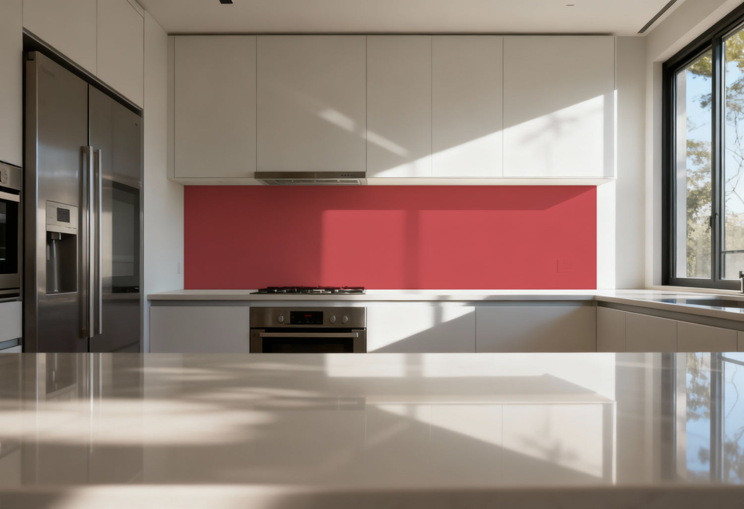 Küchenrückwand Einfarbig RAL 3018 Erdbeerrot
