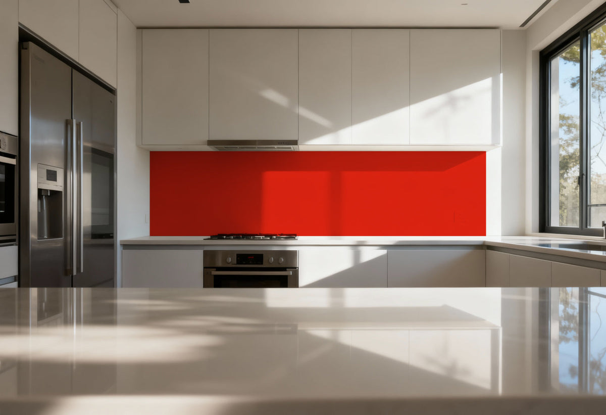 Küchenrückwand Einfarbig RAL 3028 Reinrot