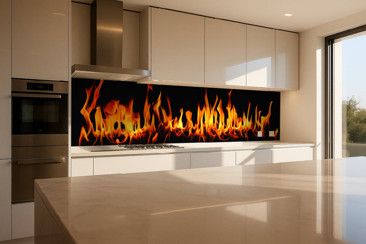 Küchenrückwand Flammen Design