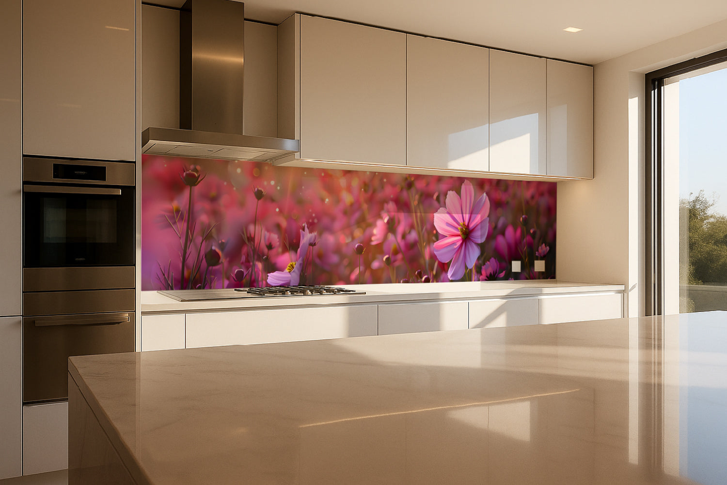 Küchenrückwand Blumenfeld