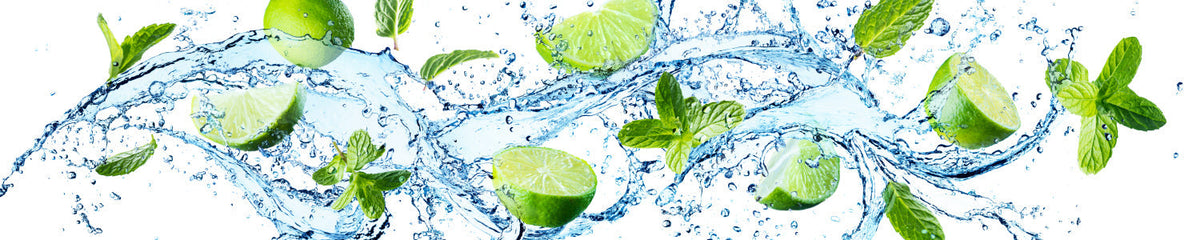 Küchenrückwand Wasser & Limetten