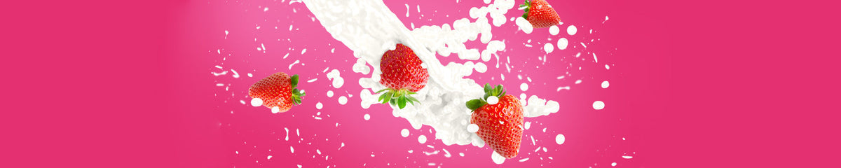 Küchenrückwand Erdbeeren & Milch