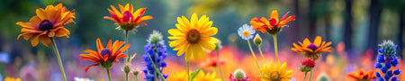 Küchenrückwand Bunte Sommerblumen