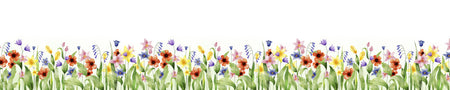 Küchenrückwand Aquarell Blumenwiese