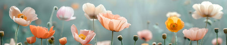 Küchenrückwand Pastell Mohnblumen