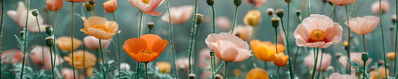 Küchenrückwand Mohnblumen Pastell