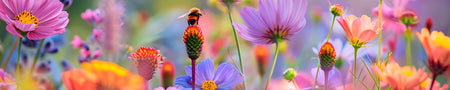 Küchenrückwand Bunte Blumenwiese